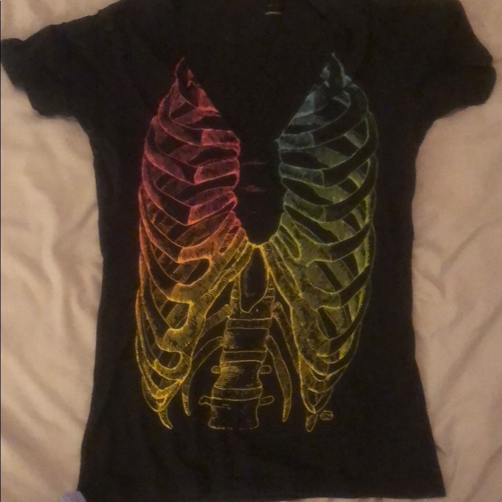 Rainbow Rib-Cage V-Neck